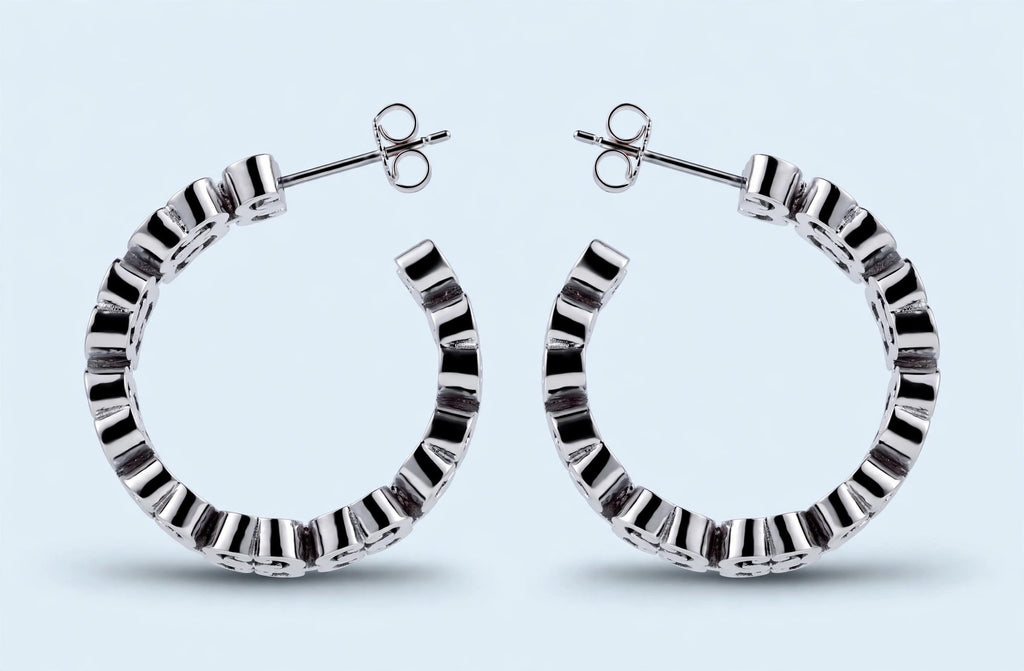 ORECCHINI MONOGRAM ARGENTO