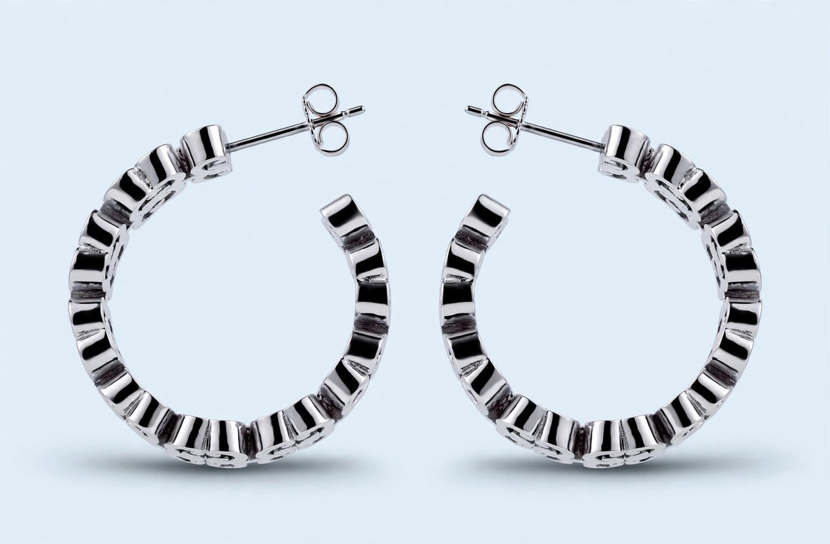 ORECCHINI MONOGRAM ARGENTO