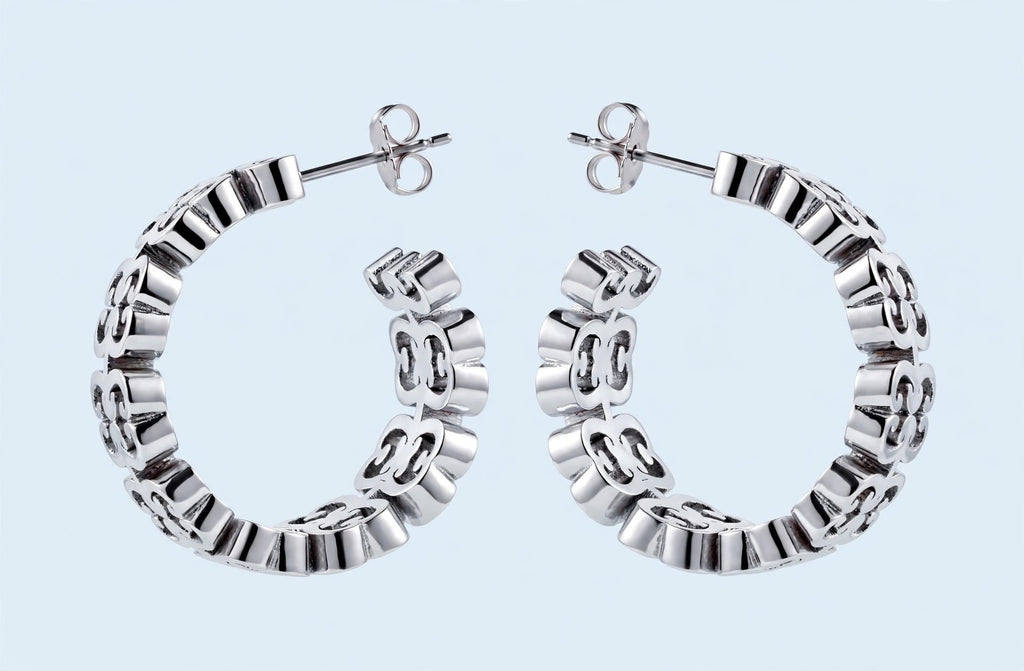 ORECCHINI MONOGRAM ARGENTO