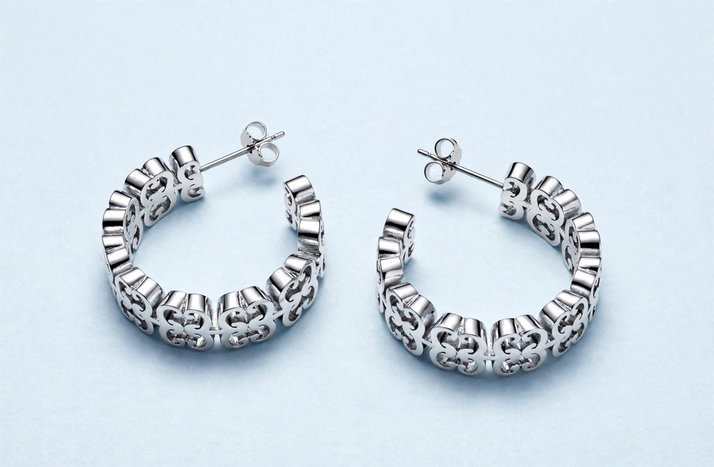 ORECCHINI MONOGRAM ARGENTO