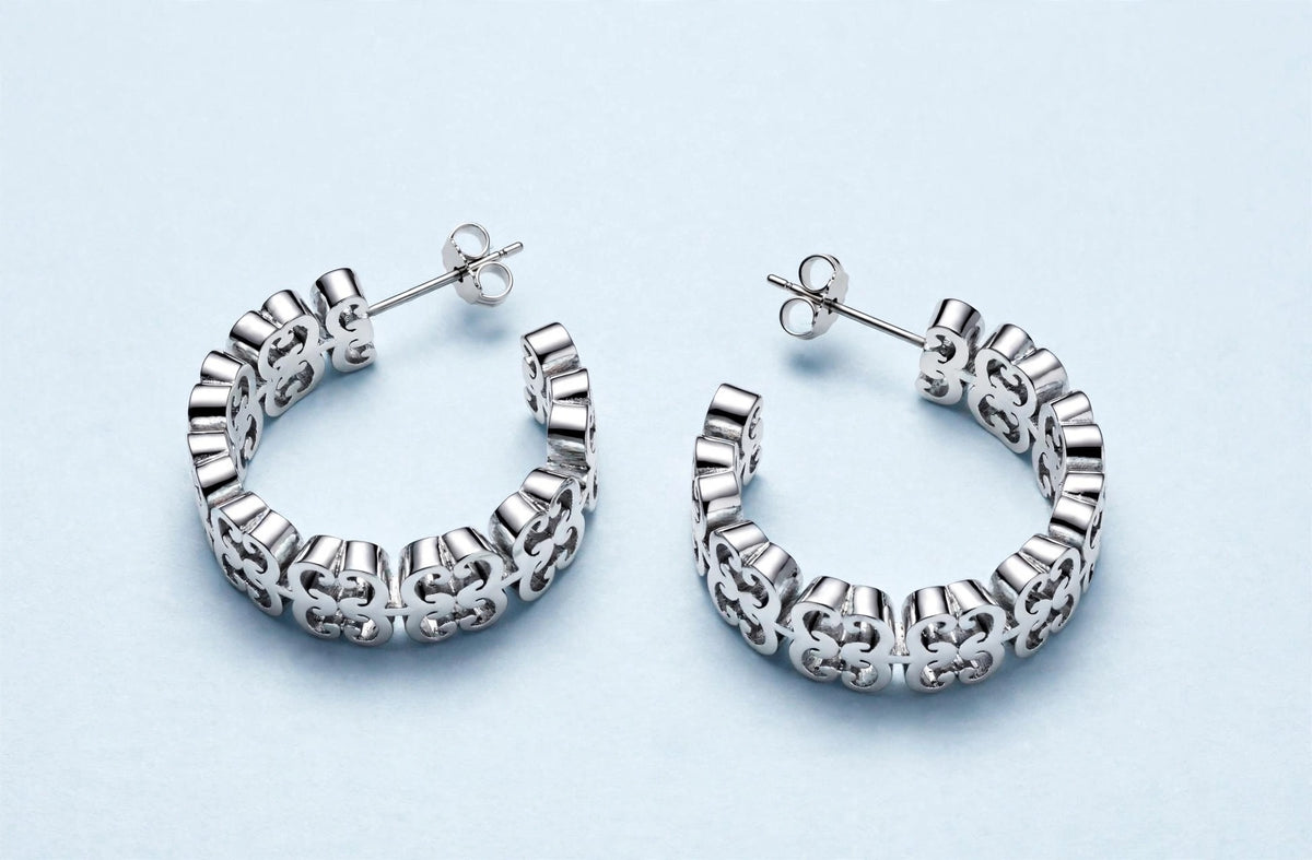 ORECCHINI MONOGRAM ARGENTO